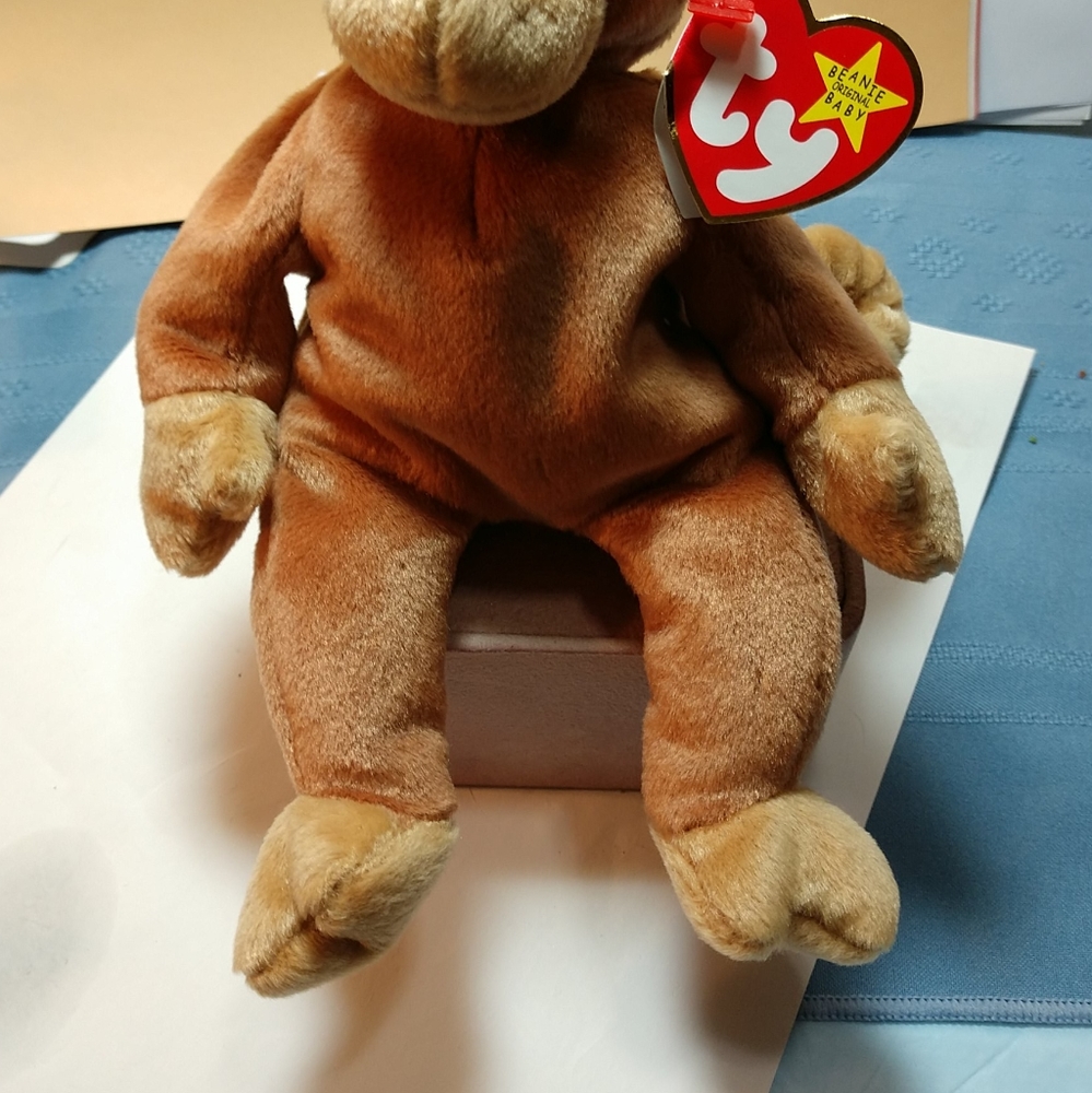 RARE 1995 BONGO TY Beanie Baby Brown Tan Ears- Face-Feet-Hands-Tail #4067 Retire - Picture 6 of 17